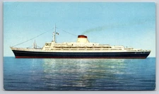 Destroyed SS Leonardo da Vinci Ocean Liner postcard