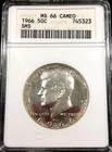 1966 Kennedy Silver Half Dollar MS 66 CAMEO ~OLD ANACS HOLDER~  SMS Special Mint