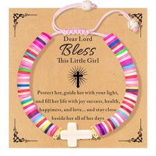 TOLOWOBK Stocking Stuffers for Kids Teens Girls Toddler Cute Cross Bracelet C...