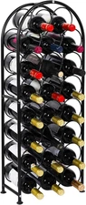 23-Bottle Arched Metal Freestanding Wine Rack, Black Finish