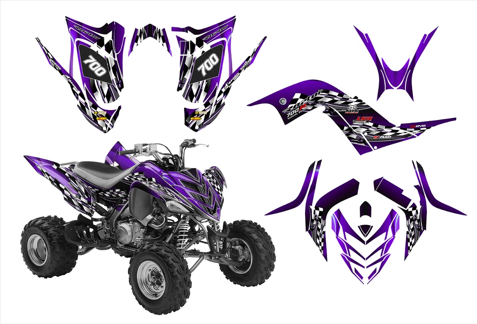 2006-2012 Raptor 700R custom graphic decal kit 24 mil air-release vinyl #2500 - Image 3 of 4