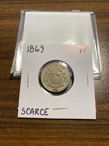 1869-P Shield Nickel — photo from the most recent tracked eBay sale