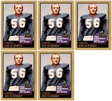 (5) 1991 ENOR Pro Football HOF #126 Joe Schmidt Detroit Lions Card Lot