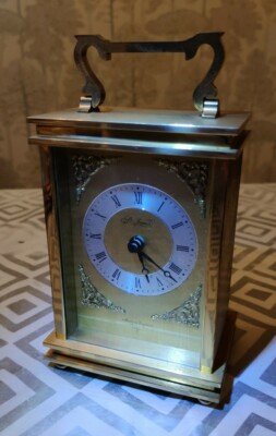 Vintage St James Solid Quality Brass Carriage Clock, Working, England