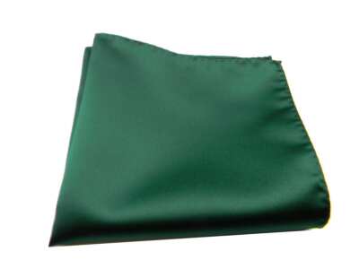 Fazzoletto uomo da taschino verde scuro pochette tinta unita in raso