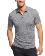 Alfani Men's Stretch Classic-Fit Ethan Performance Polo Shirt, Deep black, Small