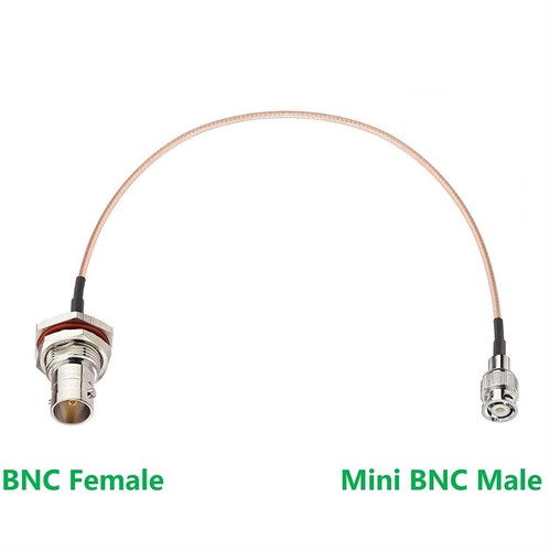 Bingfu Mini BNC Male to BNC Female Bulkhead Mount 75 Ohm Vedio SDI Cable 20cm - Picture 3 of 8