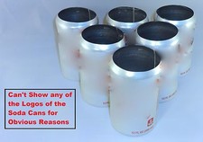 6 pack White 12 oz Beer Soda Can Covers, Hider, Sleeve Wrap Golf Beach Pool