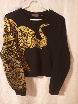 LA Hearts Pacsun Gold Glitter Elephant Sweatshirt Boxy Cropped Sweatshirt  Sz M