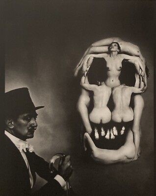 DALI & SKULL 1951  PHILIPPE HALSMAN Photo Gravure 1999 95x12.5  matted 16x20