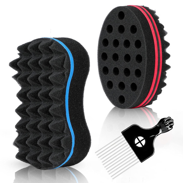 Esponjas Para Cabello Afro Hombres Y Mujeres Espiral Para Rizos Con Peine Afro