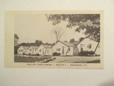 Brandon Vermont Postcard Valley View Cabins route 7 VT