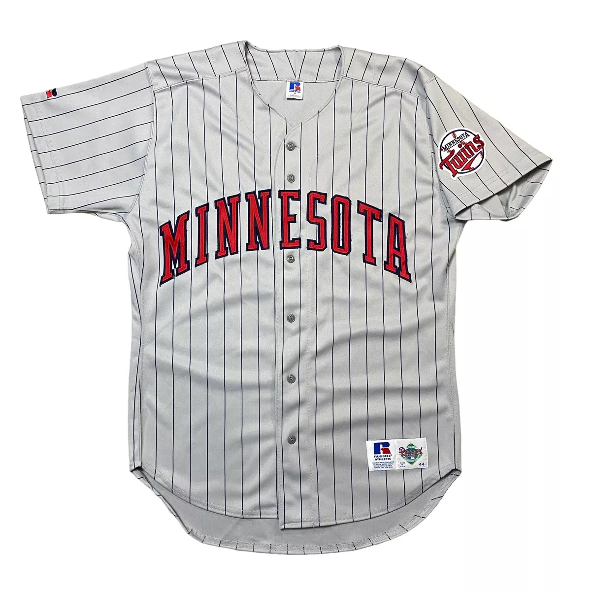 Vintage Minnesota Twins Russell Diamond Collection Jersey 44 L Pinstripe MLB