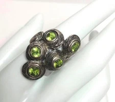 1533 HG Hagit Gorali Sterling silver 925 Peridot modernist ring sz 7 12.3 grams