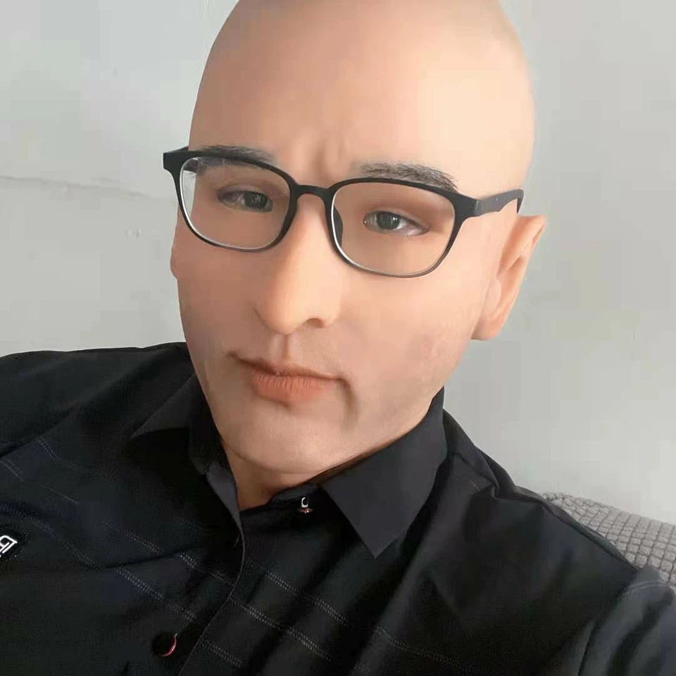 TRANSKIN Realistic Silicone Disguised Male Mask Full Adult Headwear for Cosplay - Image 2 of 4