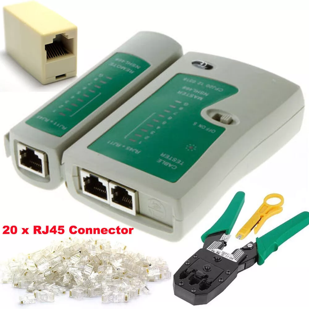 Ethernet Network Kit RJ45 Cat5e Cat6 Cable Crimping Tester Tool