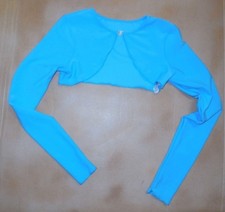 NWOT Main Street Shrug Copen Blue Rhinestone Fastener Small Ladies Dance Skate