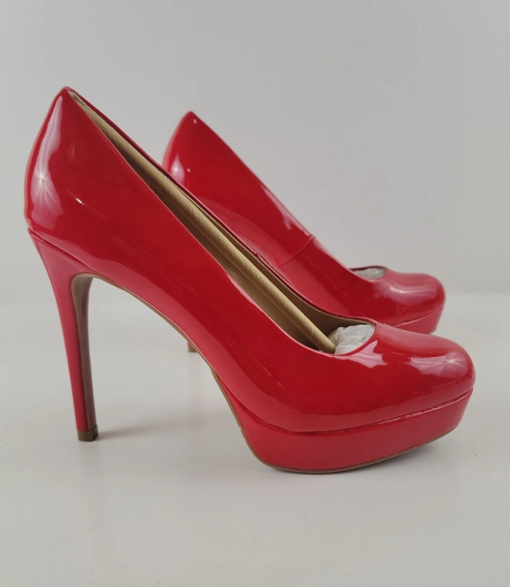 Thalia Sodi Womens Sz 6.5 M Red Patent Platform Pumps High Heel Shoes