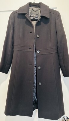 J Crew Women's Black Lined Winter Coat Size Petite