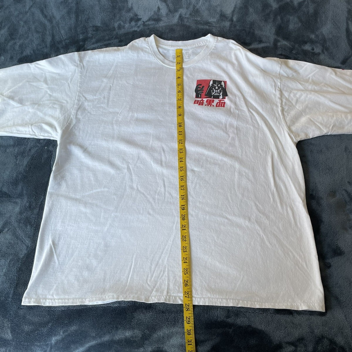 Star Wars Darth Vader Chinese Character Long Sleeve White Shirt