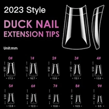Duck Nail Tips, Melous 120 PCS Soft Gel Tips Pre Buff Full Cover Nail Tips Half