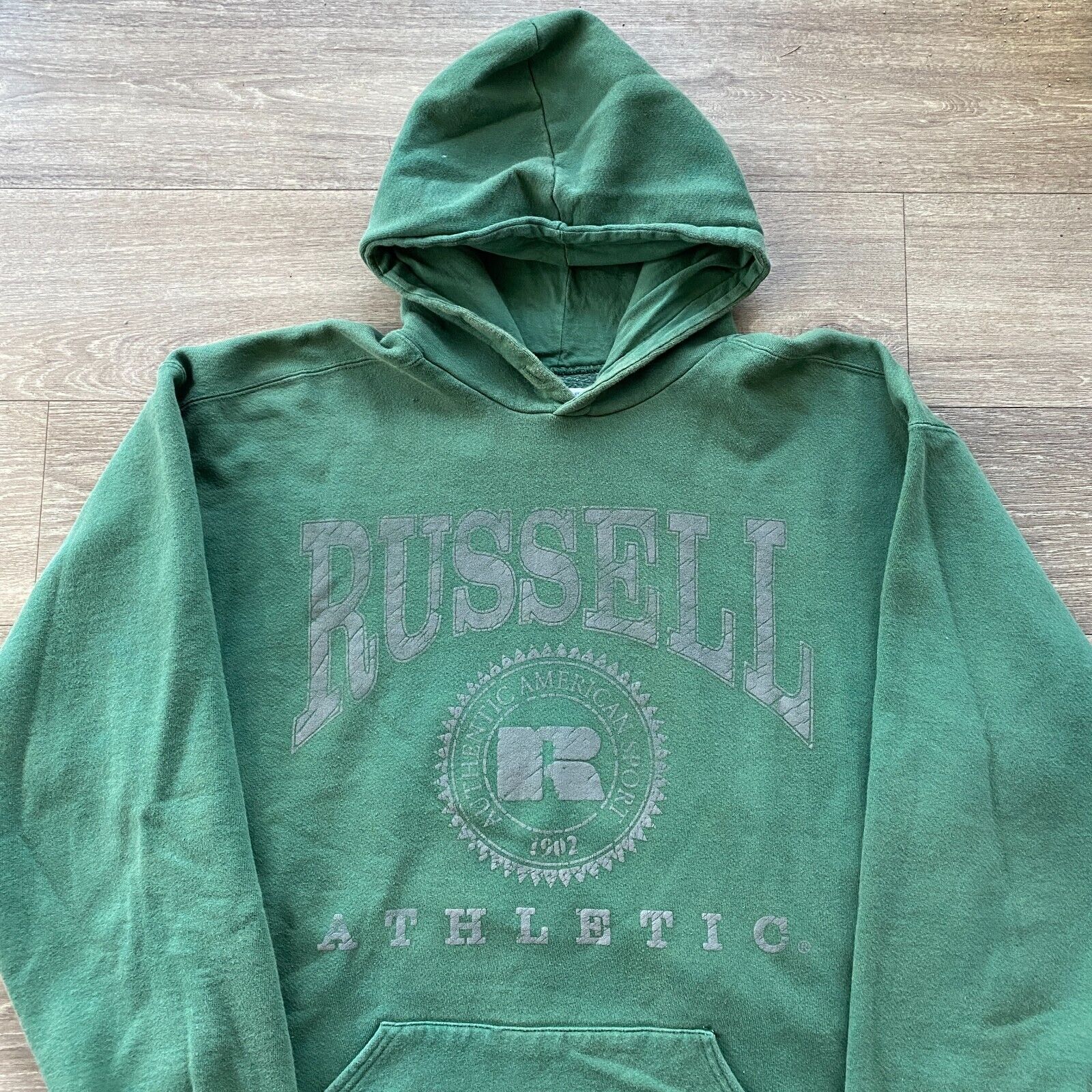 Vintage Russell Athletic Hoodie Sweatshirt Heavyw… - image 2