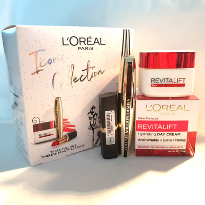 L'OREAL 3-teiliges Make-up Beauty Icons Kollektion volle Größen zeitloses klassisches Geschenkset