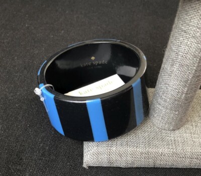 Kate Spade Bronwyn Bangle Bracelet Royal Blue Stripes jewelry New
