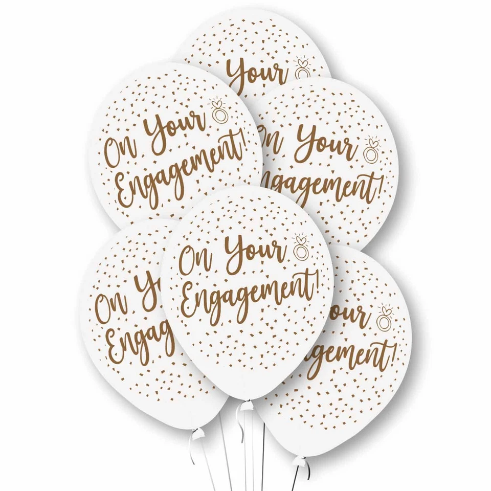 AMSCAN Engagement Party Latex Balloons Engagement Party Decorations x 6