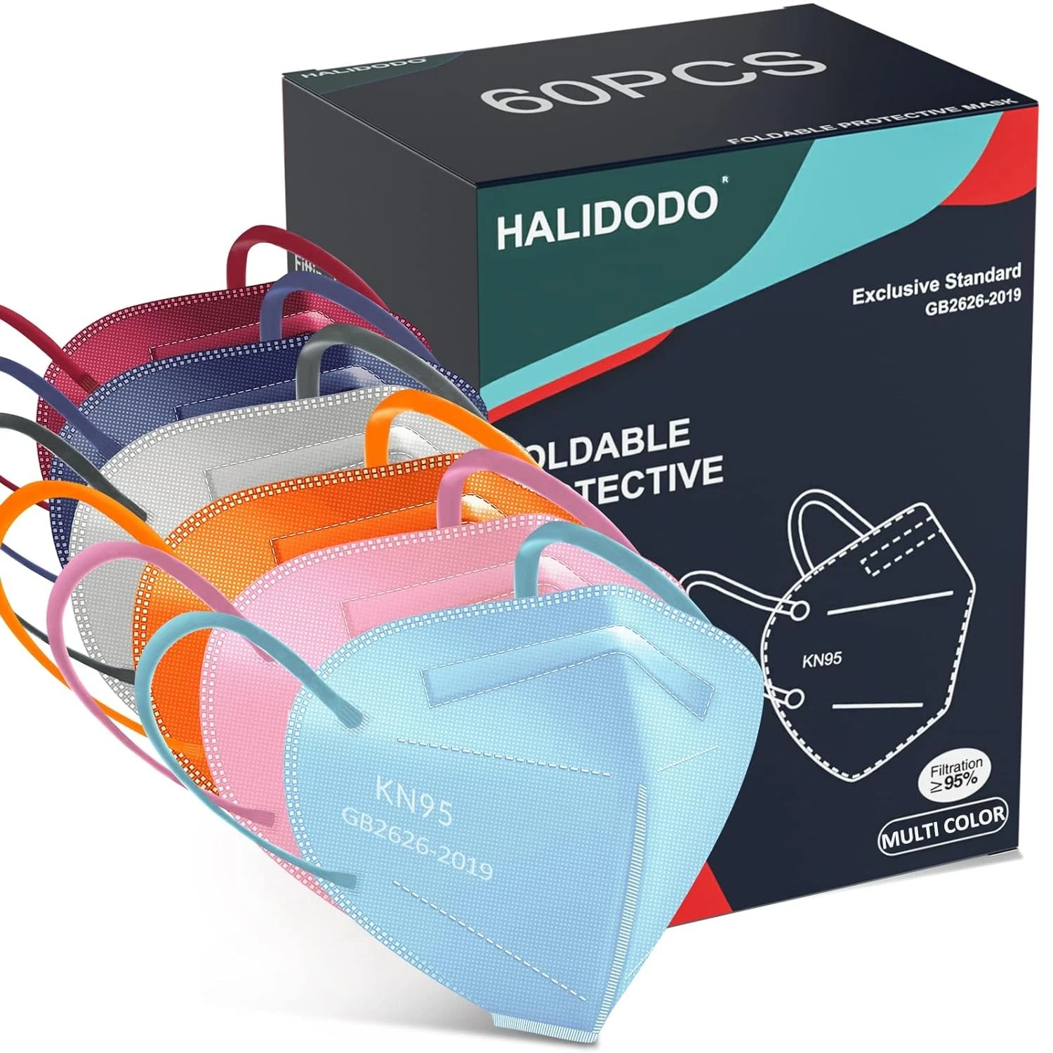Individually Wrapped KN95 Face Mask 5-Ply Breathable &