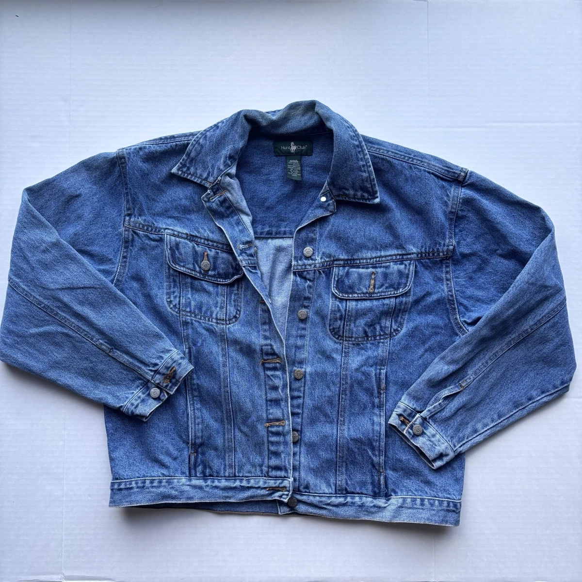 Veste En Denim Bleu Femme Hunt Club Taille M - Occasion Très Bon état, 100% Coton, Coupe Regular