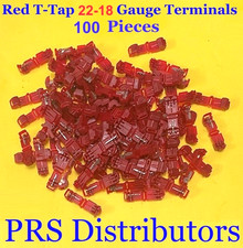 Red T-TAP Quick Disconnect Wire Connectors 22-18 AWG Gauge Terminals 100 Pieces