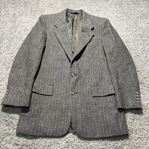 Christian Dior cappotto sportivo uomo 39 marrone tweed spina di pesce vintage anni 90 USA