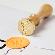 Pollize Rose Wax Seal Stamp, 3D Embossed Antique Wax Sealing Stamp Kit