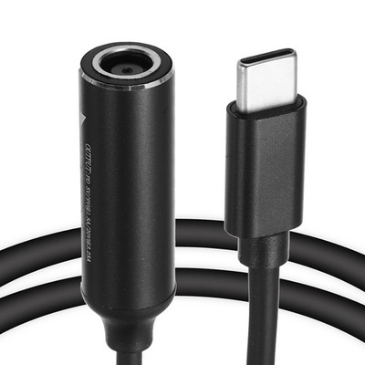 0.6FT USB C to DC PD Power Fast Charging Cable, 7.4mmx5mm 65W/5V/9V/20V(Black)