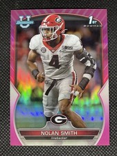 Nolan Smith 2022 Bowman Chrome University Pink Refractor 1st #33 RC Eagles