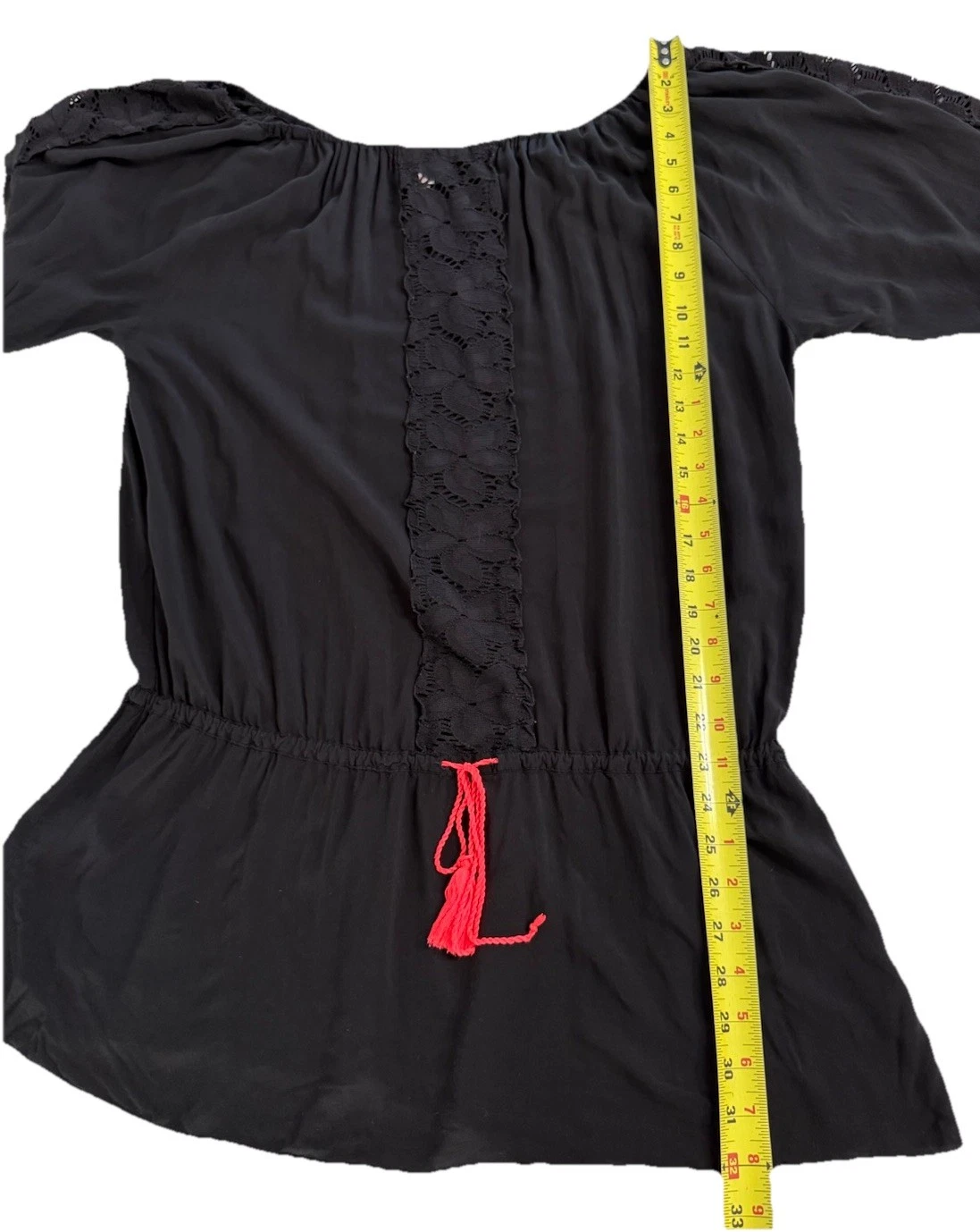UNDERCOVER Abito Victoria’s Secret donna S nero spalle scoperte copricostume contadino boho pizzo