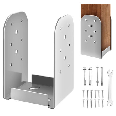 2 Pack 4 X 4 Post Anchor Base, Adjustable Stainless Steel 4X4 Post Bracket for C