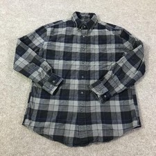 Pendleton Shirt Mens Medium Gray Black Mason Plaid Flannel Button Down Pocket