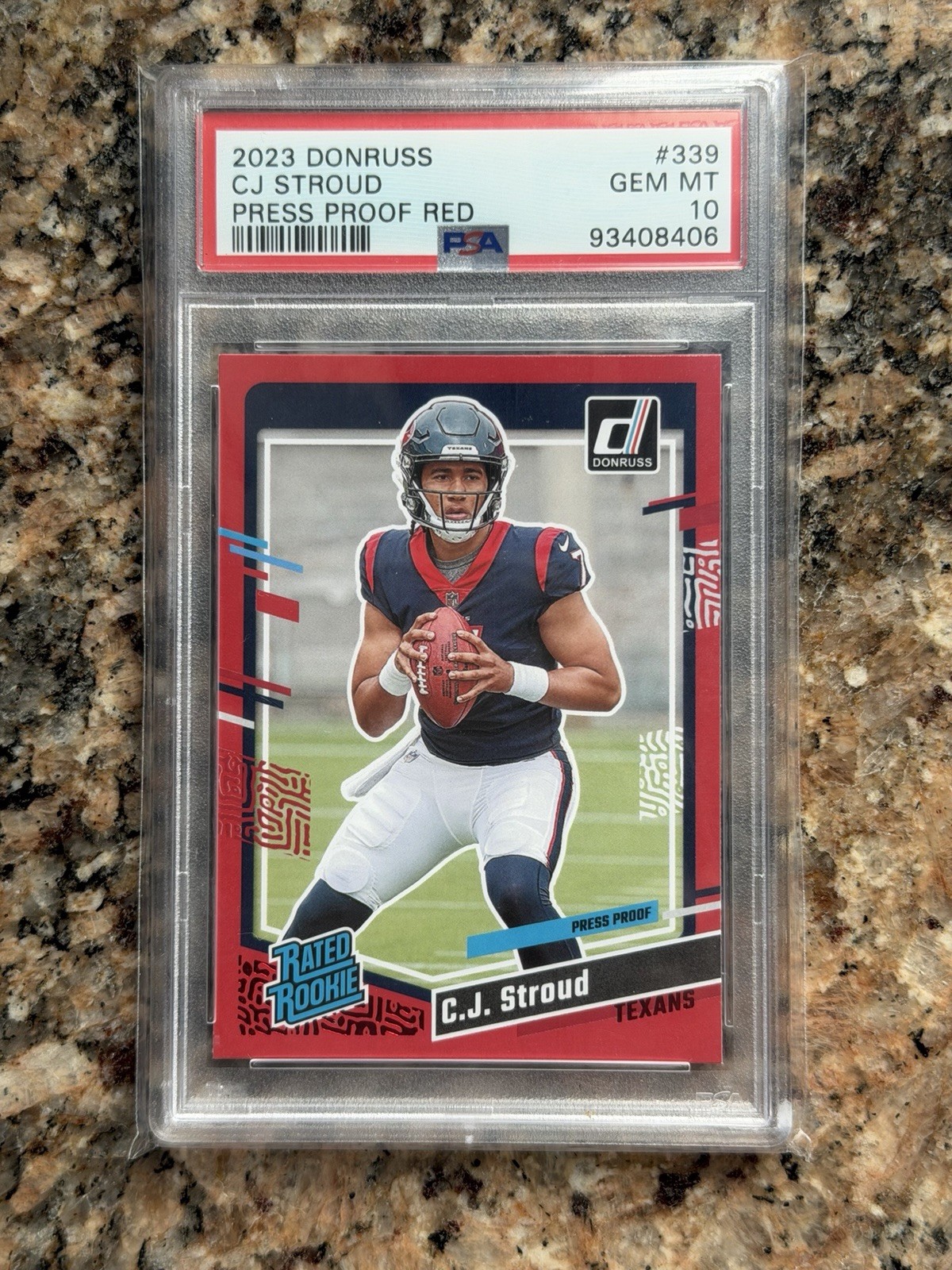 2023 Panini Donruss Red Press Proof #339 CJ Stroud PSA 10 RC COLOR MATCH