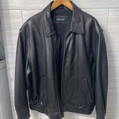 Men's Leather Jacket 100% Lamb Joseph & Feiss Size XXL Black