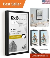 Photo Frame 12x18 Wall Display Modern Black Plexiglass Gift