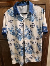 Busch Latte Beer Hawaiian Style Shirt Size XL Button Down Short Sleeve