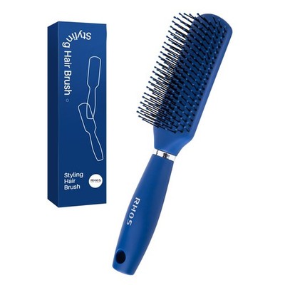 Blue Hair Brush for Men Detangler Styling Brush with Nylon Bristles Wet/Dry