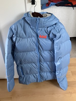 Helly Hansen Youth s 176/16 Blue Hooded Full Zip Down Puffer Jacket Outdoor