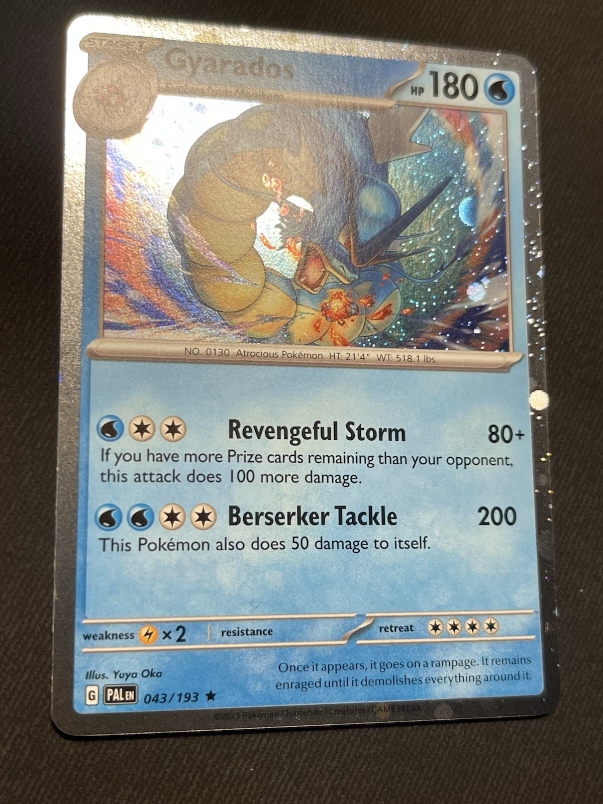 Pokemon TCG Gyarados Sv02 Paldea Evolved 043/193 Cosmos Holo Rare NM Condition