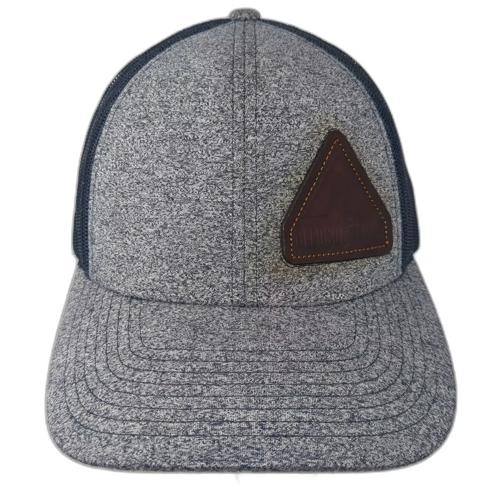 Richardson Trucker Hat Gray Blue L Snapback Mesh Leather Patch Under Cover