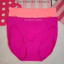 Victoria's Secret 2pk Seamless Stretch Nylon High Leg Brief Panties Size Lg