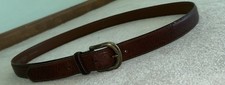 VTG 80s L.L. Bean Full Grain Leather Belt Sz 46 Brown USA Made-Brass Buckle-Read
