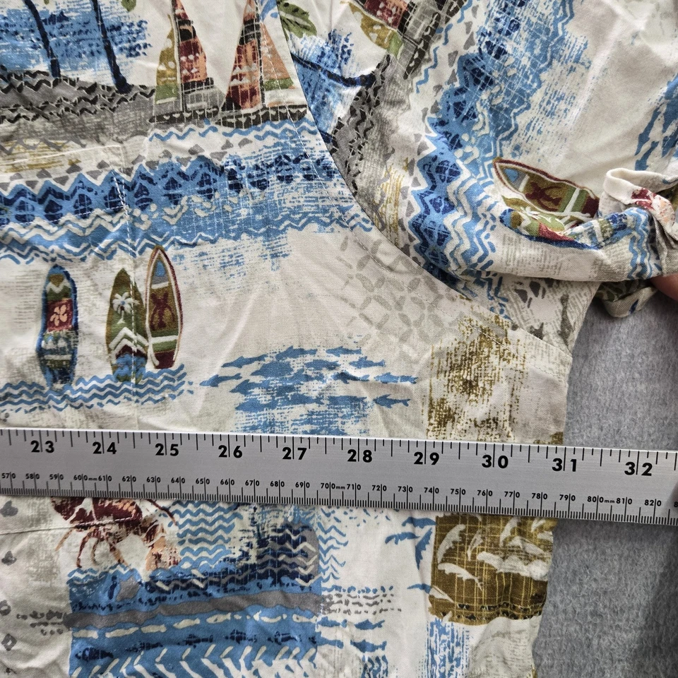 Camisa abotonada The Foundry Supply Co. para hombre 4XLT beige floral palmeras barcos Foto 3 de 4